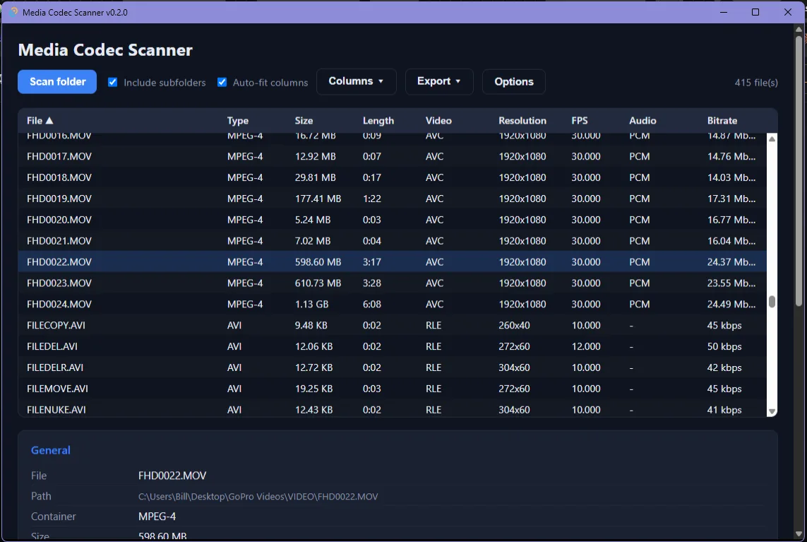 Media Codec Scanner